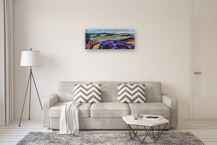 Lupin Field with Distant Mountains by Rebecca Klementovich |  In Room View of Artwork 