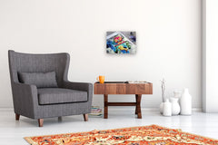 Original art for sale at UGallery.com | Bot's First Bath by Diane Flick | $1,275 | mixed media artwork | 12' h x 16' w | thumbnail 5