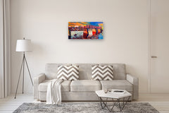 Original art for sale at UGallery.com | Bridge at Sundown by Robert Hofherr | $1,150 | acrylic painting | 18' h x 36' w | thumbnail 5
