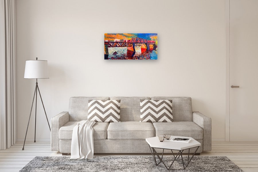 Bridge at Sundown by Robert Hofherr |  In Room View of Artwork 