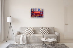 Original art for sale at UGallery.com | Le News Cafe by James Nyika | $975 | watercolor painting | 22' h x 30' w | thumbnail 5