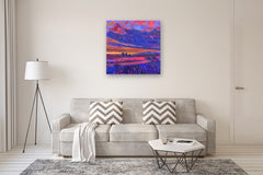Original art for sale at UGallery.com | New Beginning Series-1 by Srinivas Kathoju | $3,000 | oil painting | 36' h x 36' w | thumbnail 5