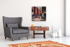 Original art for sale at UGallery.com | Serafina on Ludlow by Nick Savides | $2,850 | oil painting | 24' h x 24' w | thumbnail 5