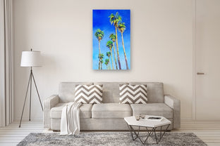 Tall Californian Palm Trees on the Road, Midday Sunlight by Suren Nersisyan |  In Room View of Artwork 