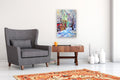 Original art for sale at UGallery.com | Winter in Old Town by Suren Nersisyan | $650 | oil painting | 27' h x 19' w | thumbnail 5