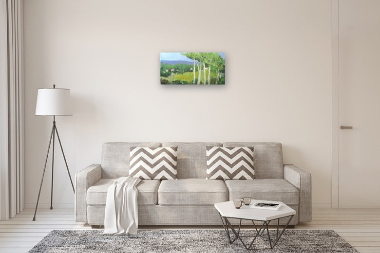 Field and Trees, France by Janet Dyer |  In Room View of Artwork 