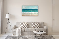 Original art for sale at UGallery.com | Beach Strolling on Lake Michigan by Sally Adams | $4,400 | acrylic painting | 30' h x 48' w | thumbnail 5