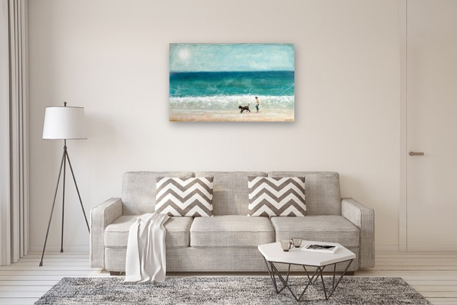 Beach Strolling on Lake Michigan by Sally Adams |  In Room View of Artwork 