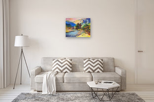 Evening in the Mountains (Blue Shadow) by Suren Nersisyan |  In Room View of Artwork 