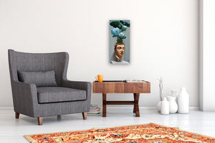 The Buddha Head Vase by Guigen Zha |  In Room View of Artwork 