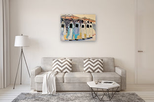 Rainy Day Geishas - Commission by Mary Pratt |  In Room View of Artwork 