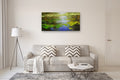 Original art for sale at UGallery.com | Cobalt Pond by Vahe Yeremyan | $2,400 | oil painting | 27' h x 56' w | thumbnail 5