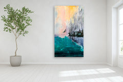 Original art for sale at UGallery.com | Beginnings at Kalalau by Lisa Crosby | $7,175 | oil painting | 84' h x 48' w | thumbnail 5