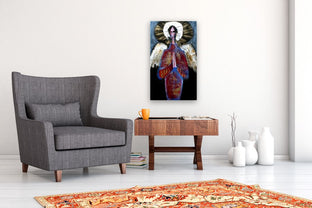 Angel in Decorated Red Gown by Scott Dykema |  In Room View of Artwork 