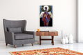 Original art for sale at UGallery.com | Angel in Decorated Red Gown by Scott Dykema | $1,100 | mixed media artwork | 30' h x 18' w | thumbnail 5
