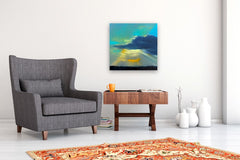 Original art for sale at UGallery.com | Liminal Fragments by Francesca Currie | $2,000 | oil painting | 23.6' h x 23.6' w | thumbnail 5
