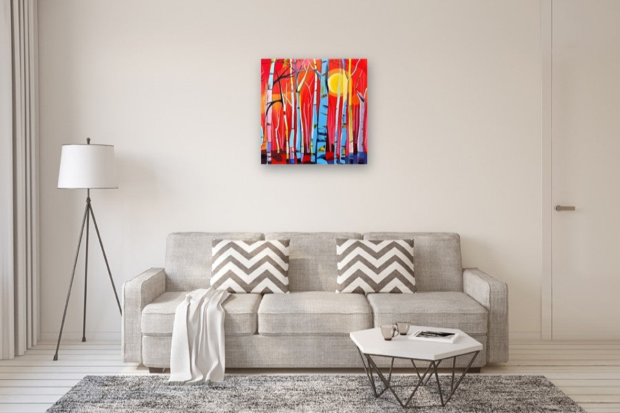 Forest Abstractions - Blueshift by John Jaster |  In Room View of Artwork 