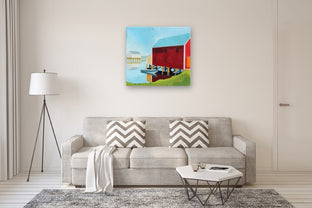 Fishing Village by Ruth LaGue |  In Room View of Artwork 