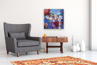 White Flowers by Kip Decker |  Side View of Artwork 