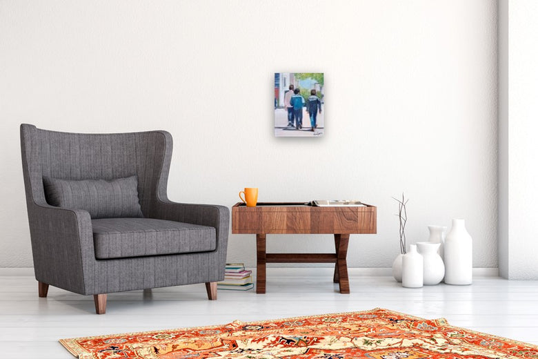 Walking in Brooklyn by Carey Parks |  In Room View of Artwork 