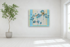 Original art for sale at UGallery.com | Dancing on the Edge of the World by Cynthia Ligeros | $7,500 | acrylic painting | 48' h x 60' w | thumbnail 5