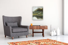 Original art for sale at UGallery.com | Vineyard Dawn by Mena Malgavkar | $750 | acrylic painting | 23' h x 20' w | thumbnail 5