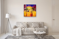 Original art for sale at UGallery.com | Lights Reflection After the Rain. Union Station by Stanislav Sidorov | $3,800 | oil painting | 36' h x 36' w | thumbnail 5