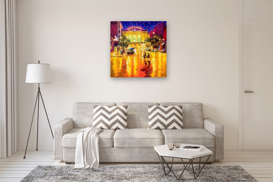 Lights Reflection After the Rain. Union Station by Stanislav Sidorov |  In Room View of Artwork 
