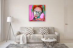 Original art for sale at UGallery.com | Il Canto della Natura by Paola Ruggiero | $5,000 | acrylic painting | 39' h x 39' w | thumbnail 5