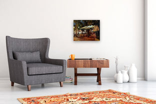 Les Deux Magots at Night by Jonelle Summerfield |  In Room View of Artwork 