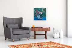 Original art for sale at UGallery.com | Colorful Harmony by Alana Clumeck | $575 | oil painting | 20' h x 20' w | thumbnail 5