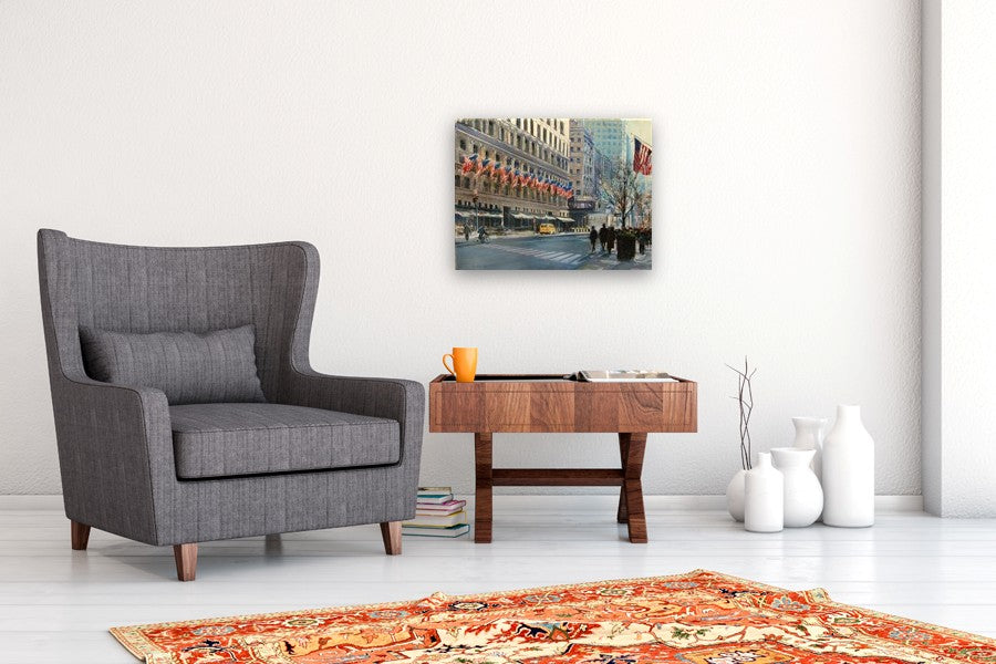Flags Along the Avenue by Onelio Marrero |  In Room View of Artwork 