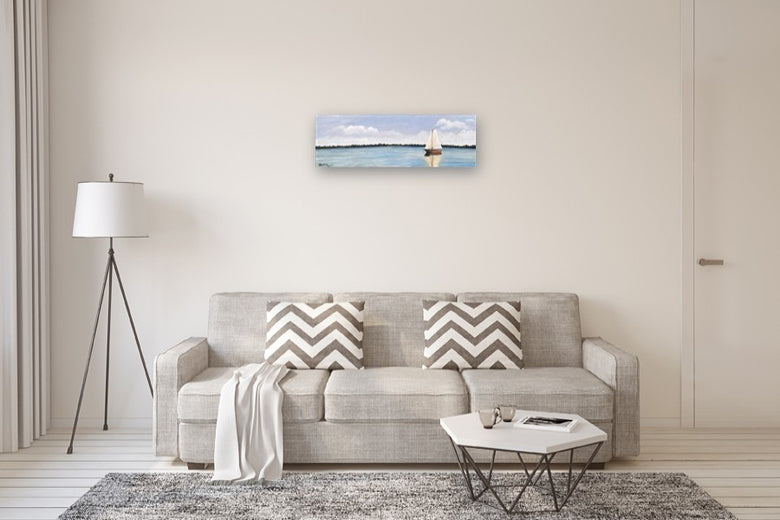 Sailboat by Shela Goodman |  In Room View of Artwork 