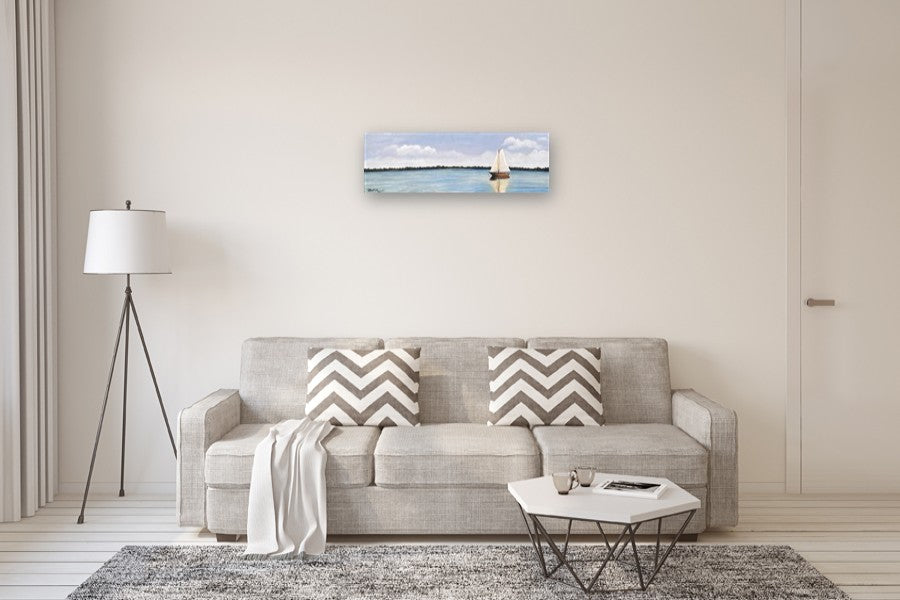 Sailboat by Shela Goodman |  In Room View of Artwork 