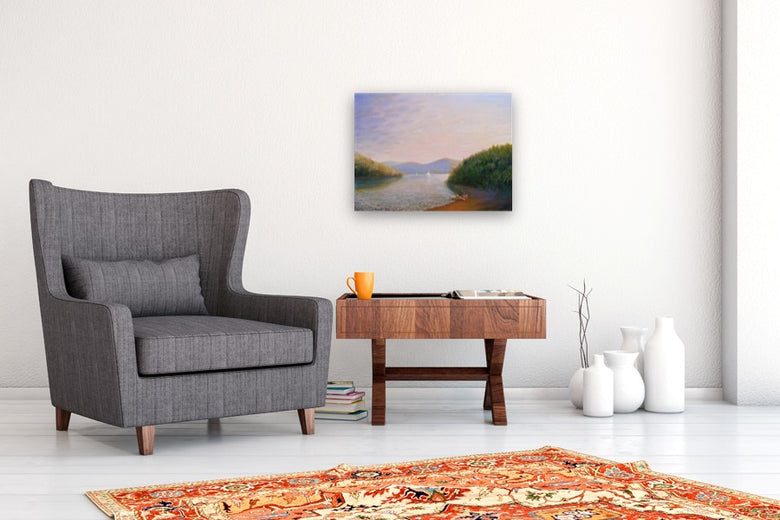 Sunset Pond by Carolyn Steward |  In Room View of Artwork 
