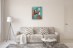 Original art for sale at UGallery.com | Bank Street Interior by Robert Hofherr | $1,175 | acrylic painting | 30' h x 24' w | thumbnail 5