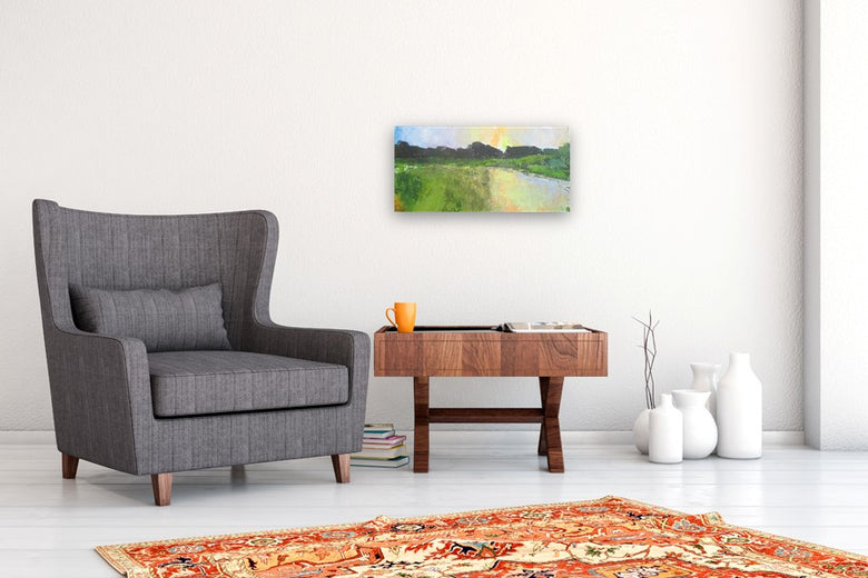 Sun on the Marsh by Janet Dyer |  In Room View of Artwork 