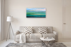 Original art for sale at UGallery.com | Beyond the Sea by Alicia Dunn | $2,300 | acrylic painting | 24' h x 48' w | thumbnail 5