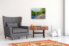 Original art for sale at UGallery.com | Conservatory Pond by Onelio Marrero | $1,150 | oil painting | 18' h x 24' w | thumbnail 5