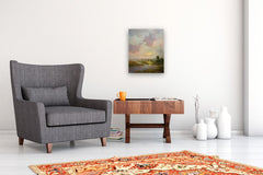 Original art for sale at UGallery.com | A Blushed Twilight by Gail Greene | $575 | oil painting | 20' h x 16' w | thumbnail 5