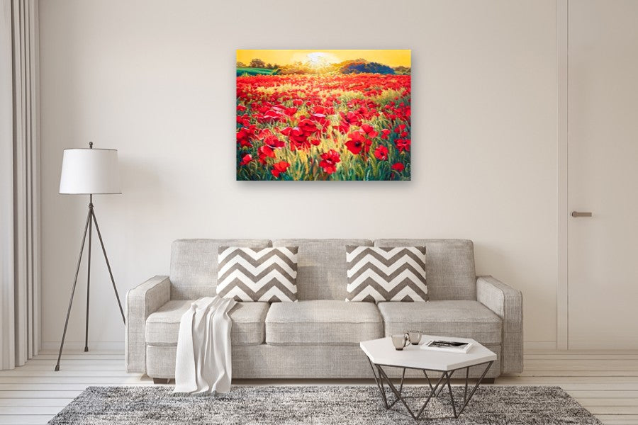 Field of Poppies - 2 by Stanislav Sidorov |  In Room View of Artwork 