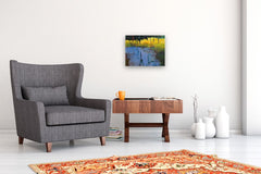 Original art for sale at UGallery.com | Blue Pond by Janet Dyer | $625 | acrylic painting | 14' h x 18' w | thumbnail 5