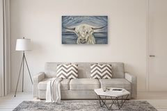 Original art for sale at UGallery.com | Island Moon Cow by Pamela Hoke | $3,500 | oil painting | 30' h x 48' w | thumbnail 5