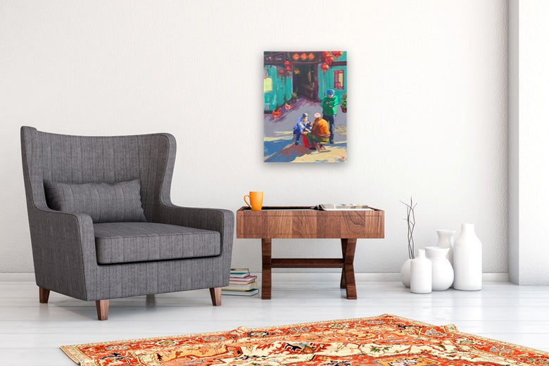 The Chess Players by Laura (Yi Zhen) Chen |  In Room View of Artwork 