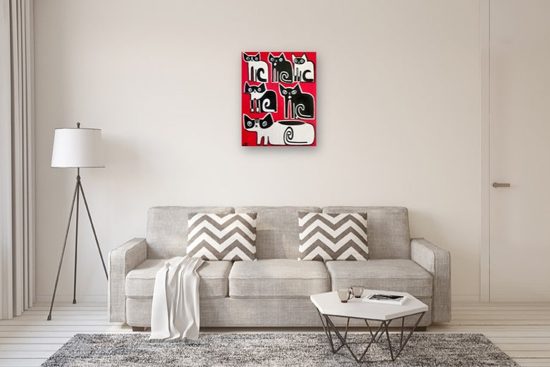 Cat Pyramid by Jessica JH Roller |  In Room View of Artwork 