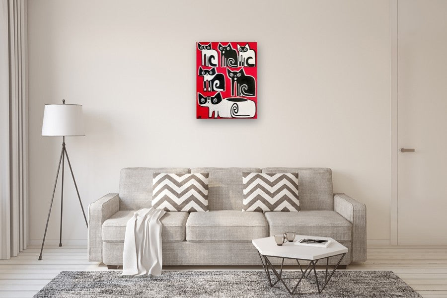 Cat Pyramid by Jessica JH Roller |  In Room View of Artwork 