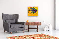 Original art for sale at UGallery.com | Bass, Grouper, Goldfish Hybrid by Allen Wittert | $1,150 | acrylic painting | 20' h x 20' w | thumbnail 5