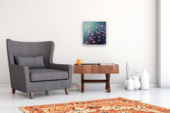 Original art for sale at UGallery.com | Garden Light: Whispering Blossoms by Gulshaba Abbasova | $950 | oil painting | 16' h x 16' w | thumbnail 5