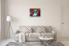 Original art for sale at UGallery.com | Luxury Train Through the Alps by Mitchell Freifeld | $875 | oil painting | 20' h x 27' w | thumbnail 5