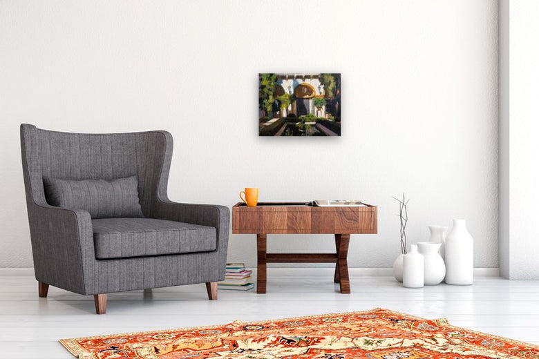 Courtyard in Seville by Jonelle Summerfield |  In Room View of Artwork 
